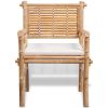 3 Piece Bistro Set with Cushions Bamboo