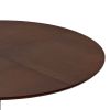 47.24"Modern Round Dining Table,Four Patchwork Tabletops with OAK Color Solid Wood Grain Table Top,Metal Base Dining Table