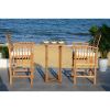 SAFAVIEH Outdoor Collection Pate Natural/ White Cushions/ Navy Pillows 3-Piece Bar Table Bistro Set