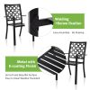 MEOOEM Stackable Metal Outdoor Dining Chairs Set of 4 Patio Bistro Chairs with Armrest Supports 300 LBS for Garden Poolside Backyard Classical Black