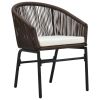 3 Piece Bistro Set with Cushions PE Rattan Brown