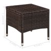 3 Piece Bistro Set Poly Rattan Brown