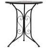 3 Piece Mosaic Bistro Set Ceramic Tile Gray