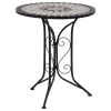 3 Piece Mosaic Bistro Set Ceramic Tile Gray