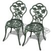 3 Piece Bistro Set Cast Aluminum Green