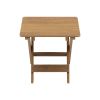 HIPS Material Outdoor Bistro Set Foldable Small Table and Chair Set with 2 Chairs and Rectangular Table, Teak