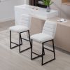 Low Bar Stools Set of 2 Bar Chairs for Living Room Party Room Kitchen,Upholstered Linen Fabric Kitchen Breakfast Bar Stools with Footrest