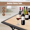 MEOOEM Patio Bar Table Height Bistro Wooden-Like Table Top Pub Table for Outdoor Home Kitchen Cafe Bistro