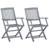 3 Piece Folding Garden Bistro Set Solid Eucalyptus Wood