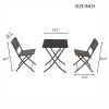 Rattan Patio Bistro Set, 3 Piece Foldable Outdoor Patio Furniture Sets, with Folding Table and Two Chairs, for Garden, Backyard, Pool, Lawn, Porch