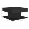 Coffee Table Black 22.4"x22.4"x11.8" Engineered Wood