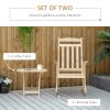 2 Pieces Wood Patio Bistro Set, Outdoor Rocking Chair Set with Armrests and High Back Rocking Chair and Portable Side Table, for Indoor, Outdoor