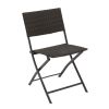 Rattan Patio Bistro Set, 3 Piece Foldable Outdoor Patio Furniture Sets, with Folding Table and Two Chairs, for Garden, Backyard, Pool, Lawn, Porch