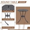 3 Piece Bistro Table Set Cast Aluminum Outdoor Patio Furniture with Umbrella Hole Patio Balcony, Black