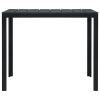 Coffee Table Black 30.7"x30.7"x29.1" HDPE Wood Look