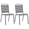 3 Piece Bistro Set Steel Dark Gray