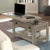 Wood Rectangular Lift Coffee Table; Driftwood Gray