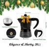 Stovetop Espresso Maker 3 Cup Moka Pot; Italian Cuban Greca Coffee Maker; Aluminum Durable and Easy to Use & Clean(6oz Black) Amazon Banned