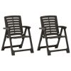 3 Piece Folding Bistro Set Plastic Gray