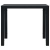 Coffee Table Black 30.7"x30.7"x29.1" HDPE Wood Look