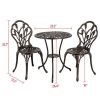 Patio Bistro Furniture Set Outdoor Garden Table Set with Umbrella Hole, 3-Piece