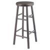 Shelby 2-Pc Swivel Seat Bar Stool Set; Oyster Gray