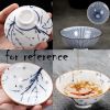 1.3 oz Chinese Kungfu Teacup Traditional Blue and White Ceramic Mugs Japanese Wine Cups, 4 Pcs