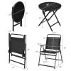 3 Piece Folding Patio Bistro Set Outdoor Furniture Set with Steel Frame