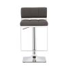 Grey and Chrome Adjustable Bar Stool