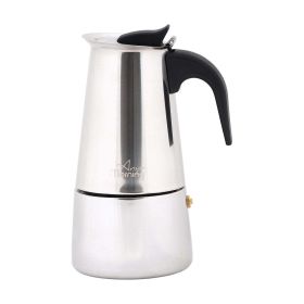 Any Morning Stovetop Espresso Maker Stainless Steel Percolator Coffee Pot (Size: 200 ml)