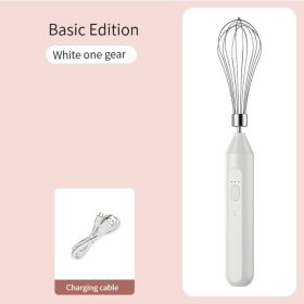 Electric Milk Frother Handheld Egg Beater Coffee Milk Drink Egg Mixer Foamer Foamer Household Kitchen Cooking Tool (color: White)