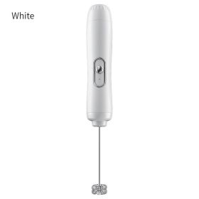 Handheld Electric Milk Frother Egg Beater Maker Kitchen Drink Foamer Mixer Coffee Creamer Whisk Frothy Stirring Tools (color: White)