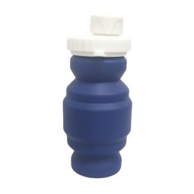 Portable Silicone Folding Cup 320ml Mini Outdoor Picnic Tableware Box Travel Coffee Retractable Wine Glass (Capacity: 320ml, color: Blue)