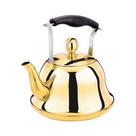 2L Whistling Kettle For Gas Stove Induction Cooker Stainless Steel Whistling Kettle Tea Kettle Water Bottle Coffee Tea Pot (color: Titanium)