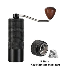 Portable Manual Coffee Bean Grinder High Quality CNC Stainless Precision Steel Core Bean Crusher Kitchen Supplies (color: black 5 Stars)