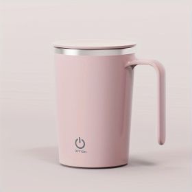 1pc Rechargeable Self-Stirring Mug - Magnetic Stirring Cup for Coffee, Milk, and Cocoa - Perfect for Home, Office, and Travel (color: Pink)