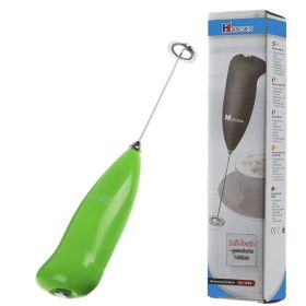 1pc Stainless Steel Handheld Electric Blender; Egg Whisk; Coffee Milk Frother (color: Green)