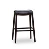 30" Bar Stool, Espresso Finish, Black Leather Seat