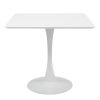 31.5"H White Tulip Table Mid-Century Dining Table with Round MDF Table Top;  Pedestal Dining Table;  End Table Leisure Coffee Table XH