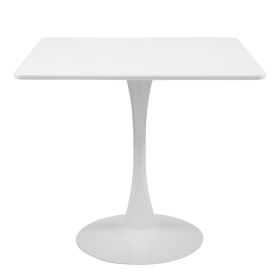 31.5"H White Tulip Table Mid-Century Dining Table with Round MDF Table Top;  Pedestal Dining Table;  End Table Leisure Coffee Table XH (color: white1)