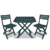 3 Piece Folding Bistro Set Plastic Green