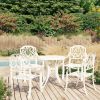 5 Piece Bistro Set Cast Aluminum White