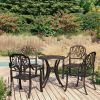 5 Piece Bistro Set Cast Aluminum Bronze