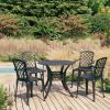 5 Piece Bistro Set Cast Aluminum Black