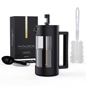 French Press Coffee Maker, Camping French Coffee Press Glass, Heat Resistant Thickened Glass Coffee Press, 100% BPA Free Prensa Francesa (Size: 12oz)