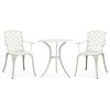 3 Piece Bistro Set Cast Aluminum White