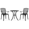 3 Piece Bistro Set Cast Aluminum Black