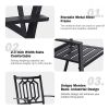 MEOOEM Patio Dining Set  Bistro Set Outdoor Furniture Square Bistro Metal Table Side Table and Metal Stackable Chairs, Black