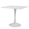 31.5"H White Tulip Table Mid-Century Dining Table with Round MDF Table Top;  Pedestal Dining Table;  End Table Leisure Coffee Table XH