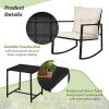 Outdoor Furniture - Three Pieces of Outdoor Swing Bistro Set Porch with Black Wicker Furniture - Living Room Chairs